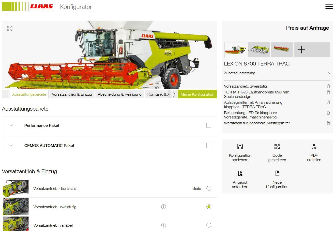 CLAAS Configurator